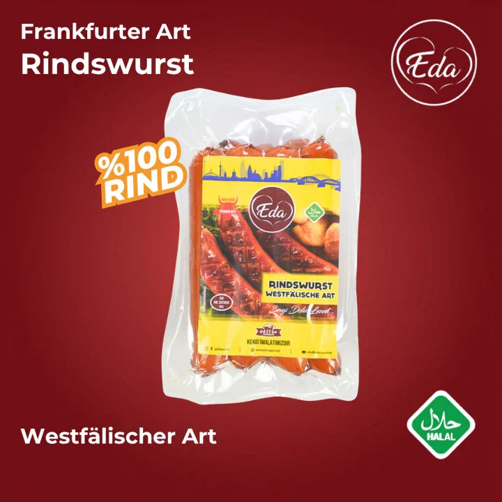 12 Packungen HALAL-Rindwürstchen + GRATIS Ölsprüher