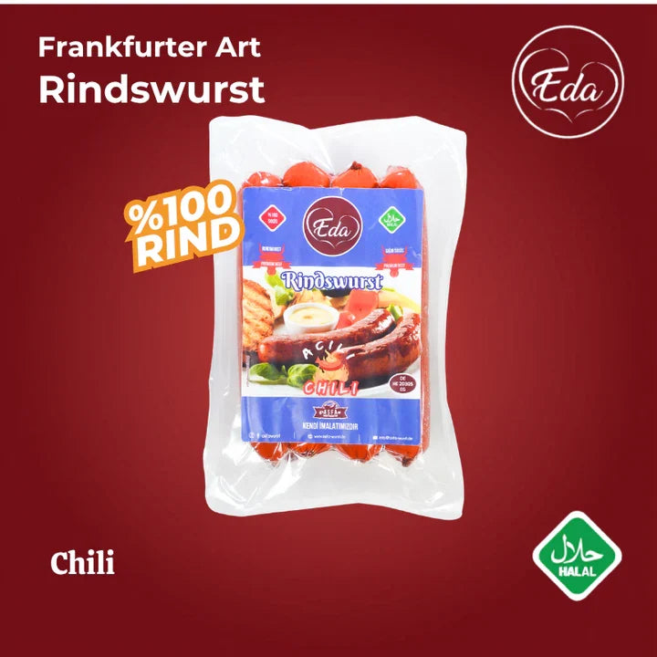 12 Packungen HALAL-Rindwürstchen + GRATIS Ölsprüher