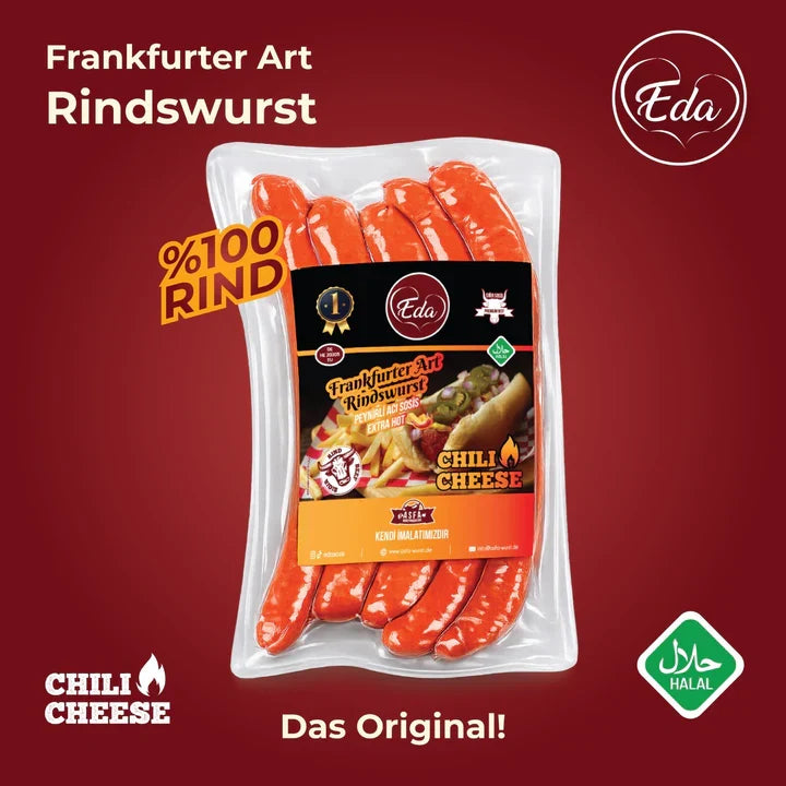 12 Packungen HALAL-Rindwürstchen + GRATIS Ölsprüher