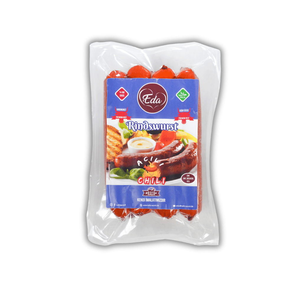 Halal-Rindfleischwürstchen mit Chilischoten – Scharfe BBQ-Rindfleischwürstchen