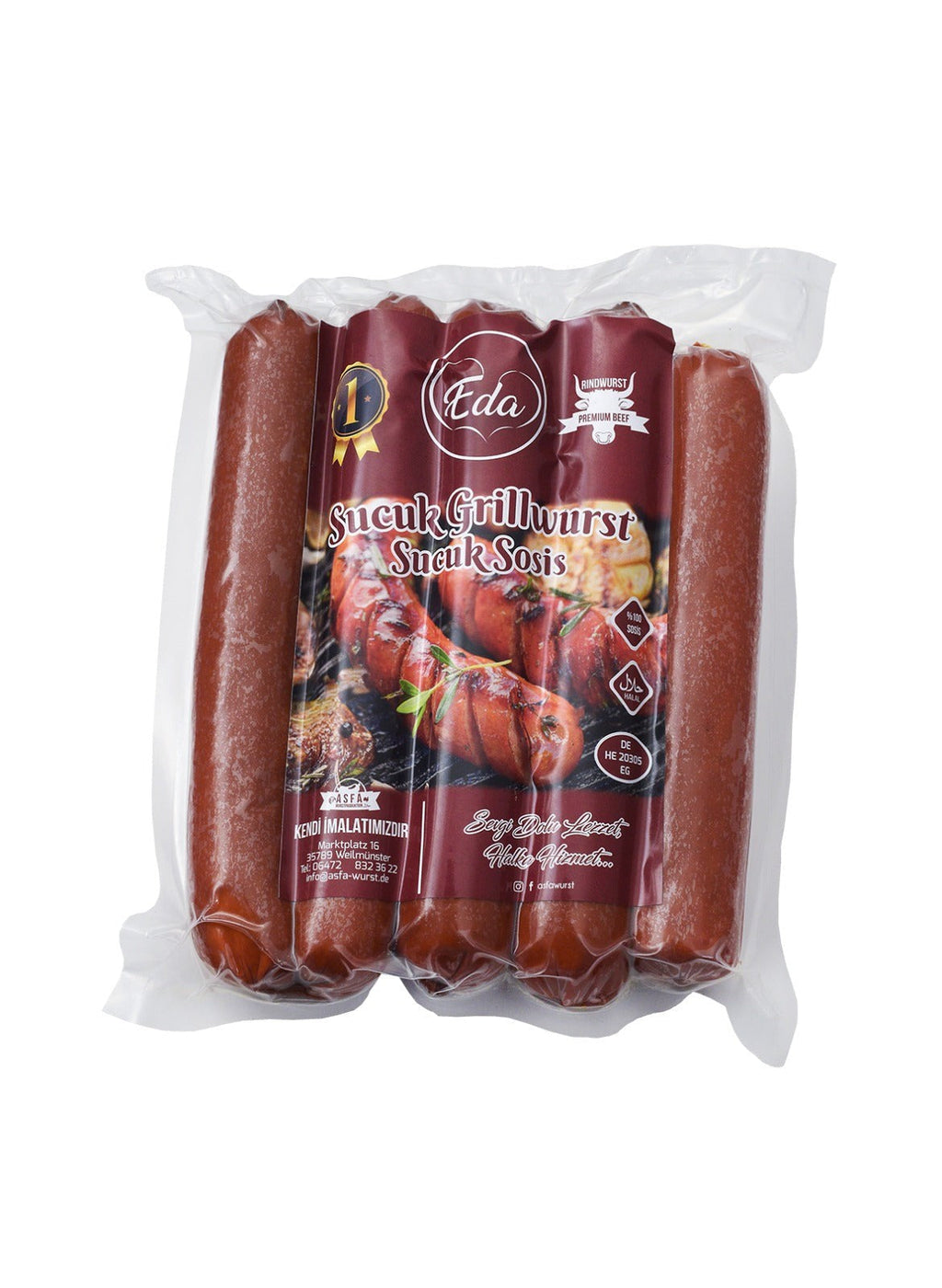 Halal Sucuk Grillwurst 500g | Türkisch gewürztes 100% Rindfleisch